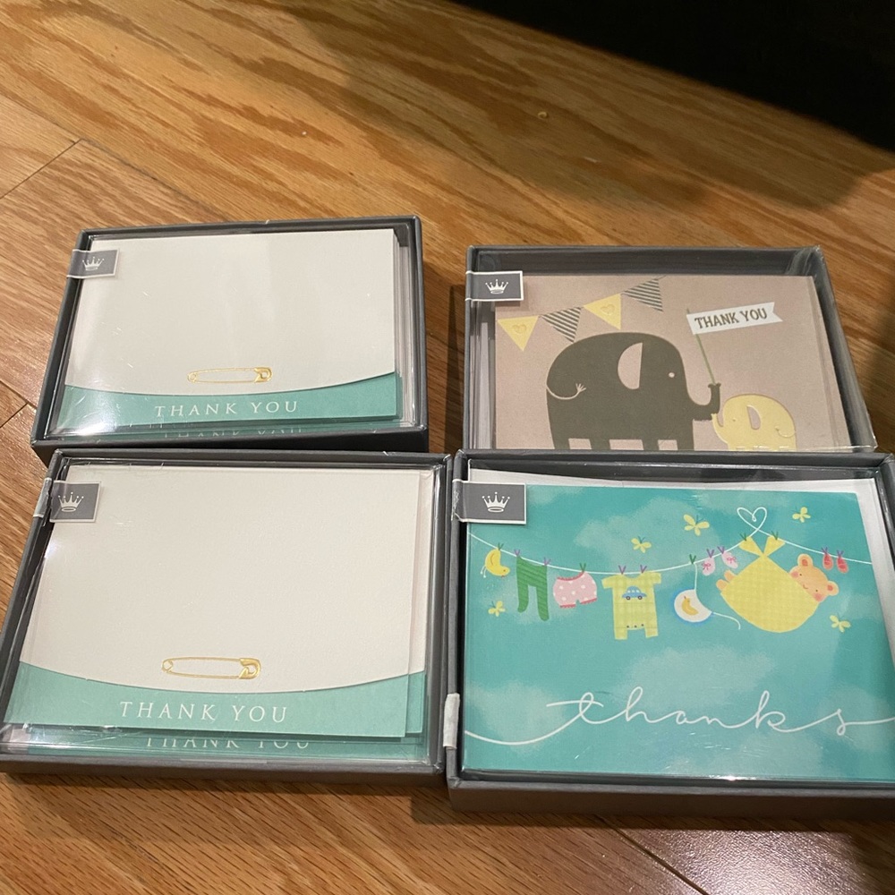 Four Boxes Baby Shower Thank you Cards